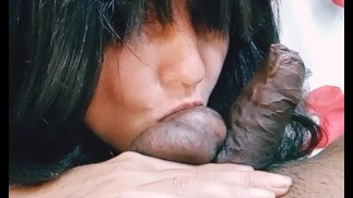 She Looks So Cute Liking His Balls & Cock.