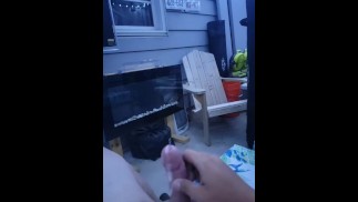 Outdoor male masturbating and moaning