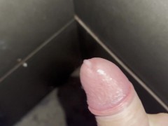 Masturbating at public train station at night, cum in a corner