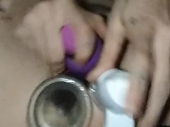 White Girl Stretches Fat Pussy With Triple Penetration By Dildos