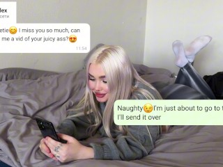 Stepmother sent the video to her stepson by mistake, and asked for cock herself.