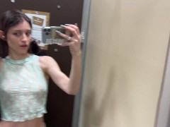 Petite Teen Luna Transparent Try-On - someone was spying on me in the fitting room??