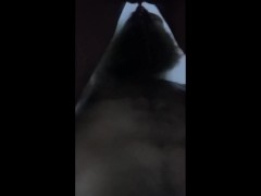 Bath time jerk off while squirting in his mouth