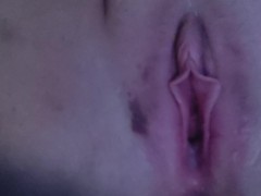 Birthing my inflatable dildo after a rough session with master.