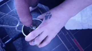 Amateur teen pees in her beautiful cup