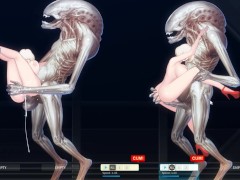 2B NIER WITH GIANT MONSTER ALIENS ALL ANIMATIONS