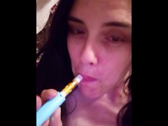 Smoking Compilation Vape Pen 420 Smoke Bong Hit Getting High Stoner Stoned Long Hair Hippie Slut OF