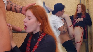 Vlogger Gets a BJ in Hallway from Hot Chick with Big Tits and Fucks Her at Home