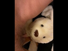 POV Big clit piss on plushie toy