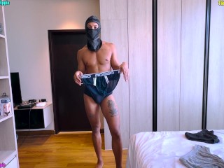 Sexy Masked Twink Underwear try on Haul