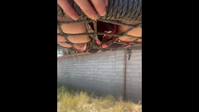 T-boy pisses shorts outside