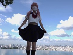 日本jk少女，在顶楼泳池卖骚，回家脱了衣服就是干 - Screenshot 5 of 16 - 自拍