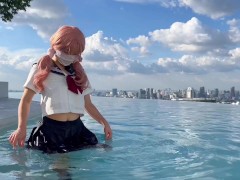 日本jk少女，在顶楼泳池卖骚，回家脱了衣服就是干 - Screenshot 8 of 16 - 后入