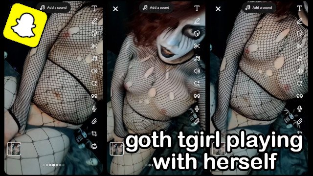 ⊹ goth tgirl plays with herself ⊹ SNAPCHAT LEAKZ ⊹