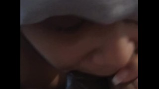 Wife sucking on two big fat cocks. Pov shared wife dildo
