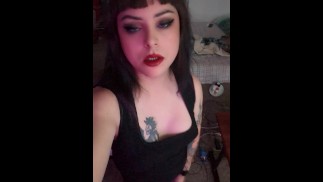Trans hottie masturbates her girl dick for you