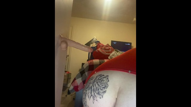 Thick milf bent over & takes dildo part 2