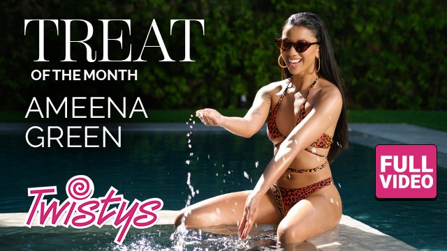 TWISTYS - великолепная Амина Грин позирует и демонстрирует свое тело, прежде чем поиграть со своей мокрой киской