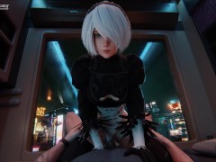 2B riding POV - Nier: Automata
