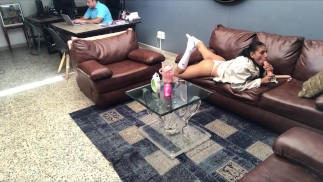 hot girl gets horny in job interview.
