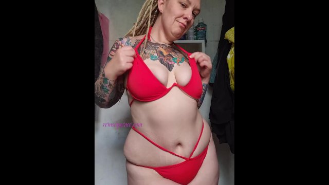 Big Ass MILF Teases You In Her Sexy Red Bikini
