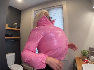 Расширение блестящей Puffy куртки