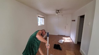 Cute Boy Deep Cleans Living Room - Washing & Scrubbing