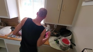 A Sink Full Of Dishes & One Cute Cabana Boy