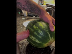 Fucking watermelon ,big dick,love sex