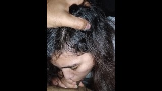 Desesperate blowjob and cum in mouth