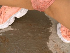 Step sister pee, she gave me panties