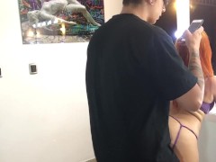 Delicious blowjob on my cock at my stepdad's house