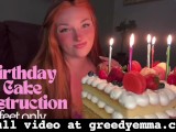 Birthday Cake Destruction - Feet Only - Cake Sitting Mess Foot Feet Fetish Worship Soles Toes