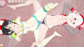 Shigure Ui and Oozora Subaru have hot lesbian sex