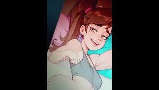 сосёт задницу, мокрый член и рот симпатичного хентай-транса в комнате, крупный план