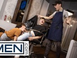 MEN - Sexy Hair Salon Owner Cristiano Sucks Jake Preston's Cock Under The Barber's Cape