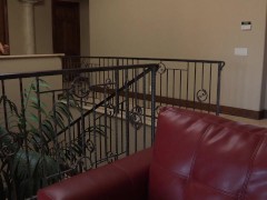 Dulce has a pair of petite boobs and very hard nipples that poke through her fishnet top.