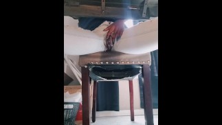 Risky business under coworkers desk 💦 subscribe to my fansly for the full uncensored video 📹