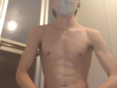 【筋トレ＆手コキ】スクワットしながら手コキできる方法を見つけてしまった。 13/16