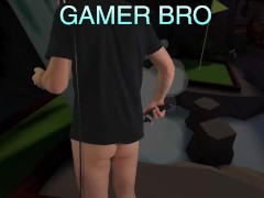 Gamer Bro has an embarrassing wardrobe malfunction while playing VR golf