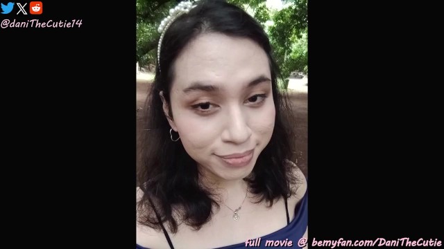 Sexy pinay tranny DaniTheCutie flashes her tits in public and her ass inside the restroom