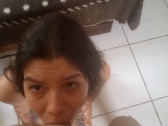 My little slut begs me for dick, I'm going to fuck your throat until your face is full of cum