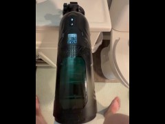 New toy vibrating thrusting and rotating auto stroker male masturbator big cum shot ending