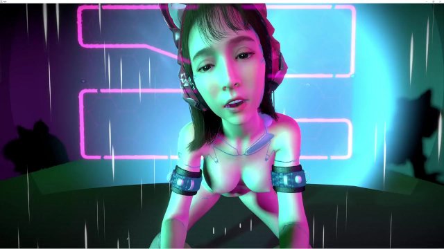 3D cute Asian slut shaking her big boobs dance for you