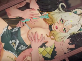 【genshin Impact Шилонен #02】групповуха 3D Хентай Анимация.(Дрочит,ручная работа,минет,секс)