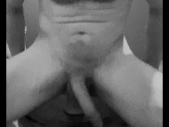 Hung daddy rides big dildo