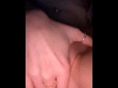 Petite blonde stretching out her tight Georgia. Peach Pussy