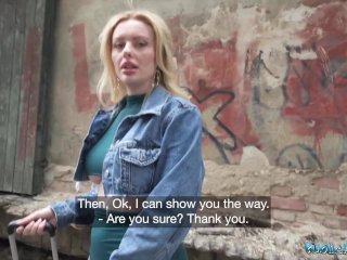 Public Agent Big ass big tits blonde Ruby Lee public sex pov blowjob screenshot number 1