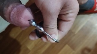 Urethral sounding with 10mm toy