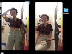 slut in her paint studio